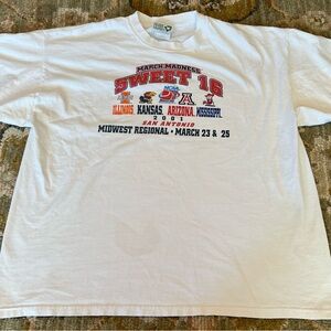 Kansas Jayhawks 2001 Sweet 16‎ Shirt Size 2XL Color Flaws